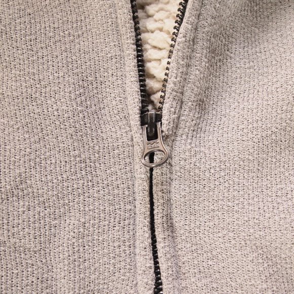 Ladies Billabong Sherpa Knit Hoodie Jacket, Size Large, Gray and Oatmeal Color - Picture 4 of 6